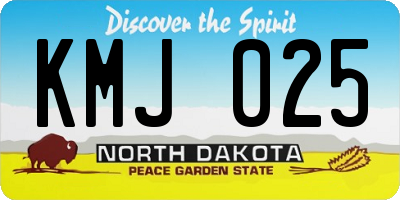 ND license plate KMJ025