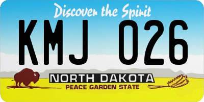 ND license plate KMJ026