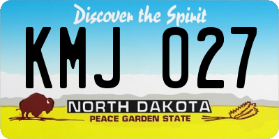 ND license plate KMJ027