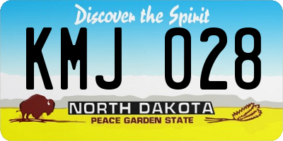 ND license plate KMJ028
