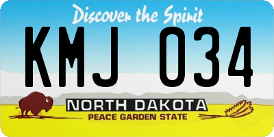 ND license plate KMJ034