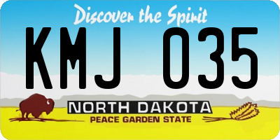ND license plate KMJ035