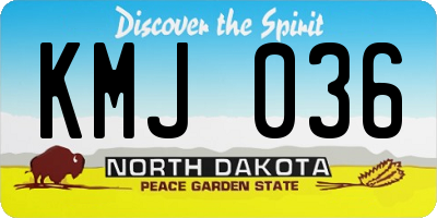 ND license plate KMJ036