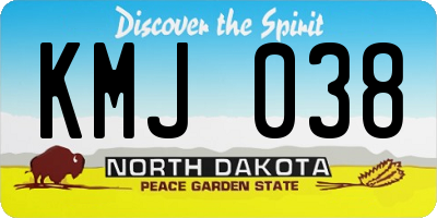 ND license plate KMJ038