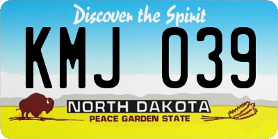 ND license plate KMJ039