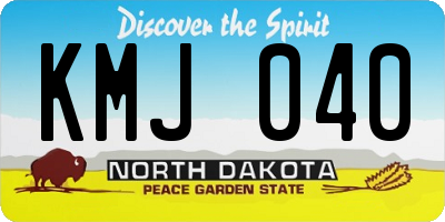 ND license plate KMJ040