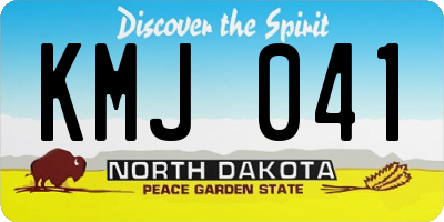 ND license plate KMJ041