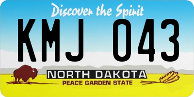 ND license plate KMJ043