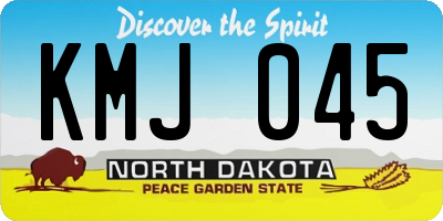 ND license plate KMJ045