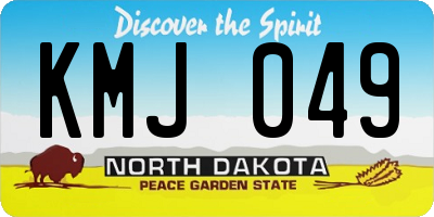 ND license plate KMJ049