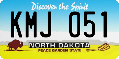 ND license plate KMJ051