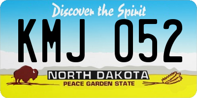 ND license plate KMJ052