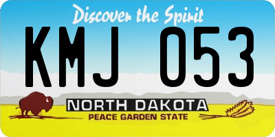 ND license plate KMJ053
