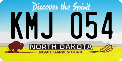 ND license plate KMJ054