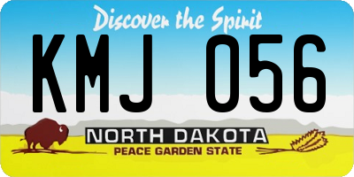 ND license plate KMJ056