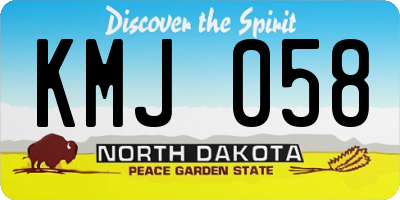 ND license plate KMJ058