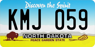ND license plate KMJ059