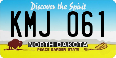 ND license plate KMJ061
