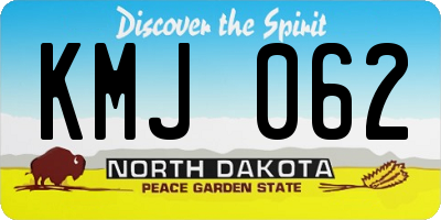 ND license plate KMJ062