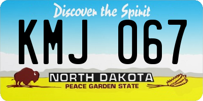 ND license plate KMJ067