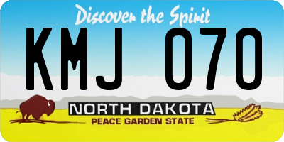 ND license plate KMJ070