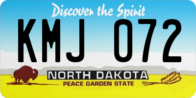 ND license plate KMJ072