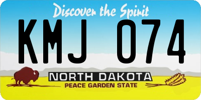 ND license plate KMJ074