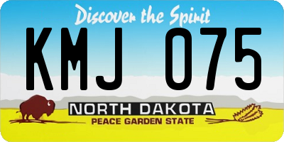 ND license plate KMJ075