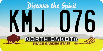 ND license plate KMJ076