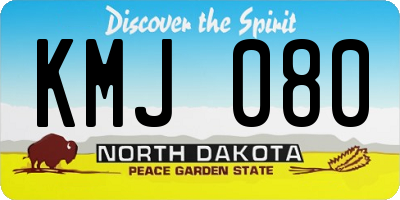 ND license plate KMJ080