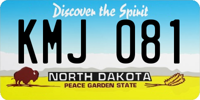 ND license plate KMJ081