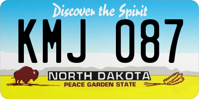 ND license plate KMJ087