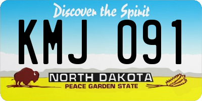 ND license plate KMJ091