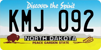 ND license plate KMJ092
