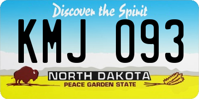 ND license plate KMJ093