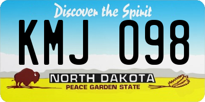 ND license plate KMJ098