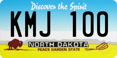 ND license plate KMJ100