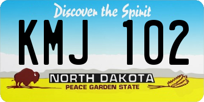 ND license plate KMJ102