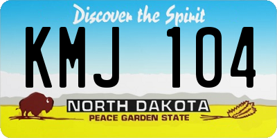 ND license plate KMJ104