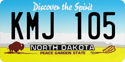 ND license plate KMJ105