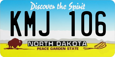 ND license plate KMJ106