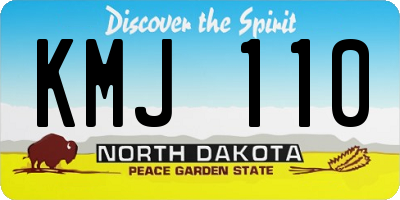 ND license plate KMJ110