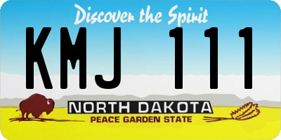 ND license plate KMJ111