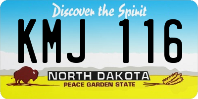 ND license plate KMJ116