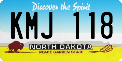 ND license plate KMJ118