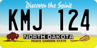 ND license plate KMJ124