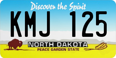 ND license plate KMJ125