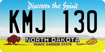 ND license plate KMJ130