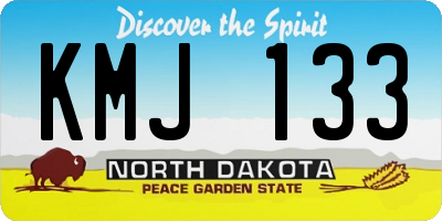 ND license plate KMJ133