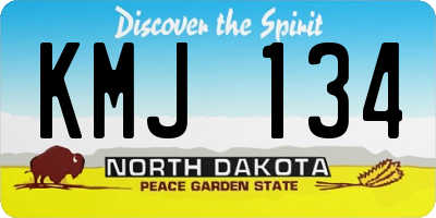 ND license plate KMJ134